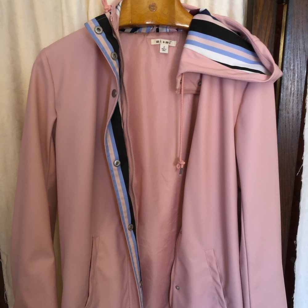 Pink rain coat